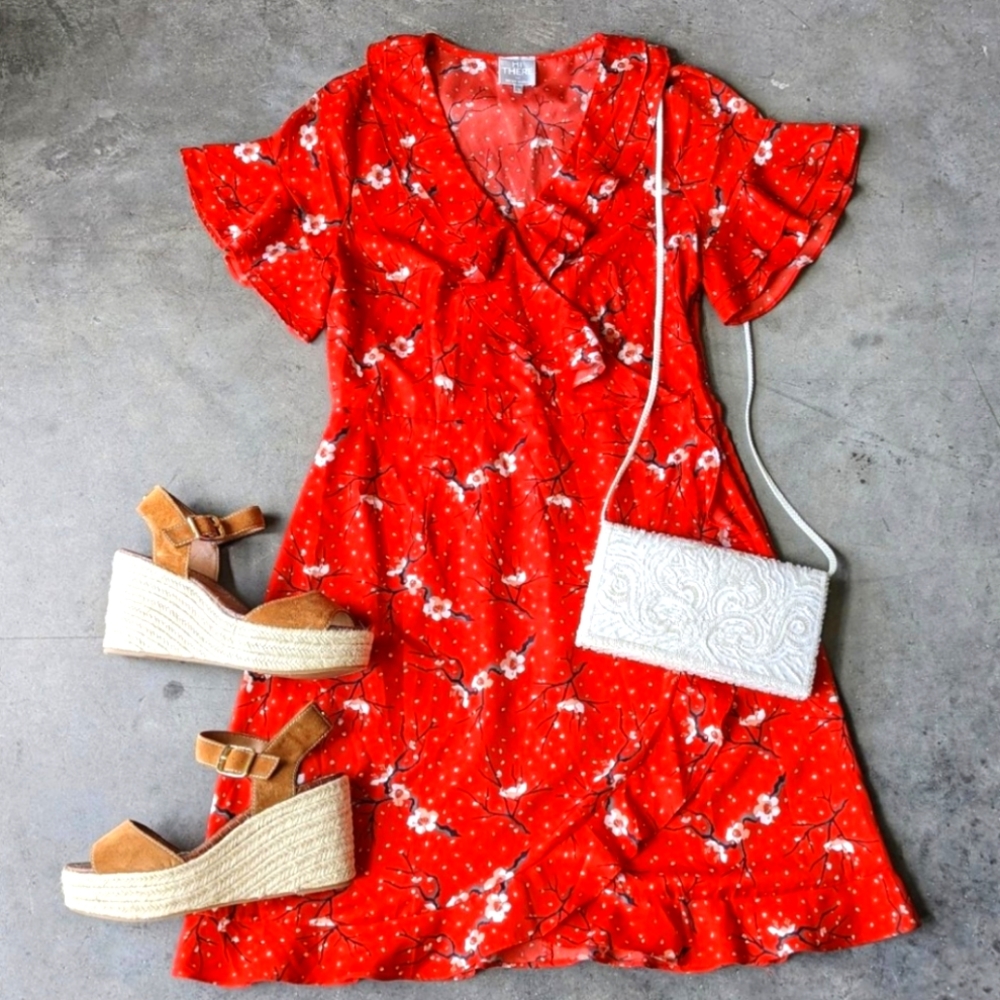 Hi There from Karen Walker Red Ruffle Cherry Blossom Dress 10